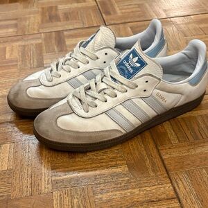 Adidas Samba White and Blue Sneakers